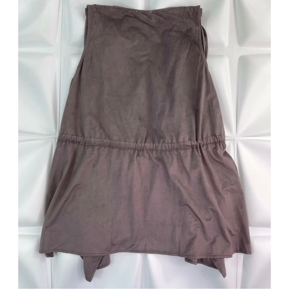 Umgee Sz S Brown Faux Suede Leather Drawstring Vest Womens - Picture 4 of 6